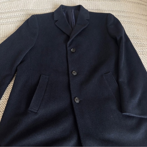 Kenneth Cole Reaction Men's Navy Wool Blend Overcoat Size 40 - Picture 5 of 9